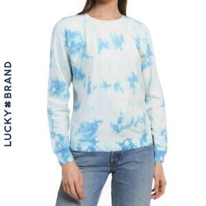 Lucky Brand Tie Dye Soft Cotton Blend Casual Long Sleeve Crewneck Sweatshirt Med